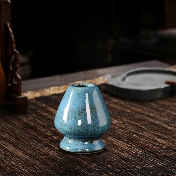 抹茶茶筅 泡立て器 スタンド ティーツール 泡立て器の形を保つ プロ用 ブルー