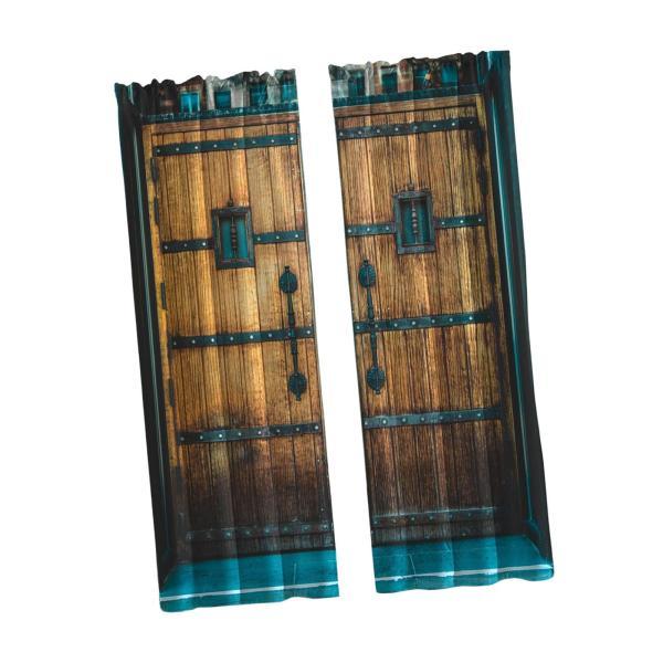 アパートの農家の寝室の装飾のための木製のドアの窓のカーテン XXL