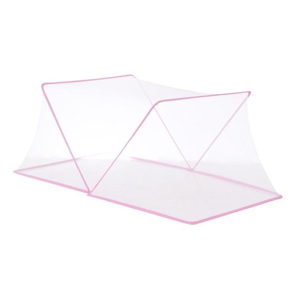 ベッドキャノピー折りたたみ式プライバシーテントベッドテントシェルターホーム寮リビングルームピンク19...