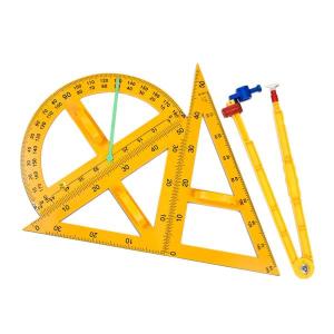 4 個の数学幾何定規セット三角定規描画角度測定...の詳細画像3
