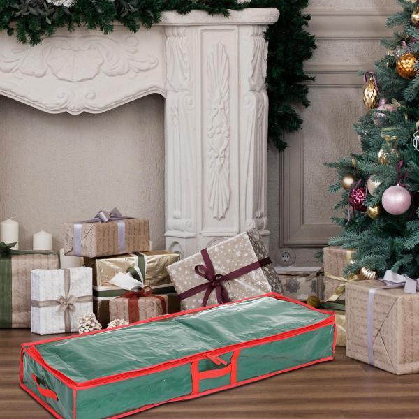 クリスマス包装紙収納袋 クリスマス収納袋 パーティーホリデー用 グリーン