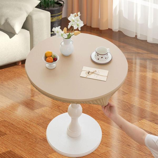 テーブルクロス 伸縮性 オイルフリー テーブルカバー ピクニック パティオ ウェディング ベージュ ...