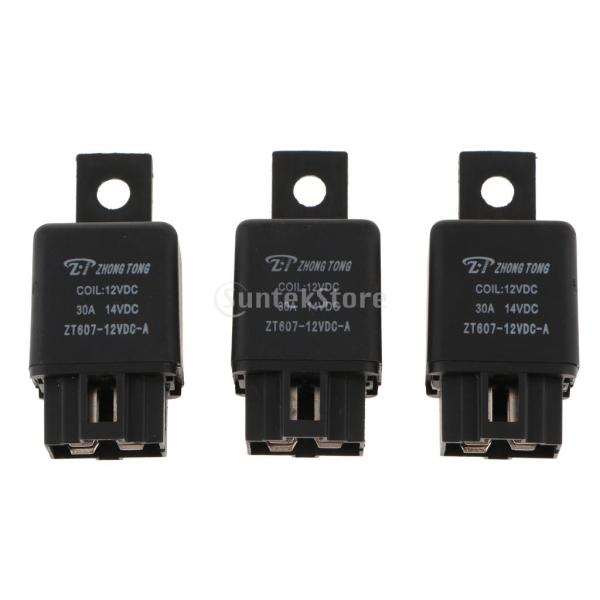 パワーリレー SPSTリレー ヘビーデューティ DC12V 30A 4ピン