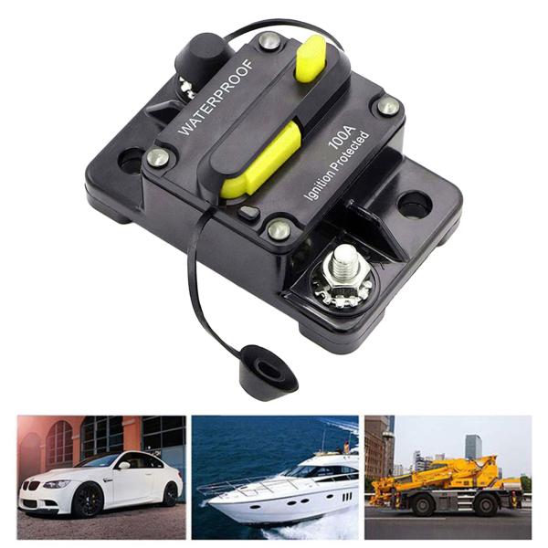 30-300AMPサーキットブレーカーIP67防水12V-48V手動リセットヒューズ100A