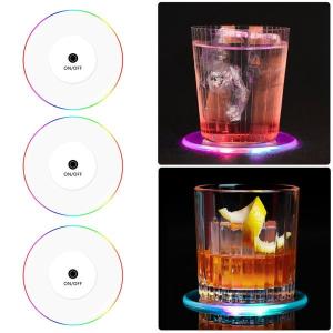 LEDカップコースターパッドホルダー雰囲気ライトランプパーティーバーの装飾2個