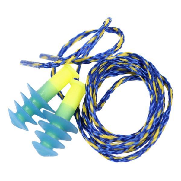 シリコン耳栓 紐コード付きで再利用可能 快適なノイズキャンセリング ソフト 睡眠 研究 仕事 騒がし...