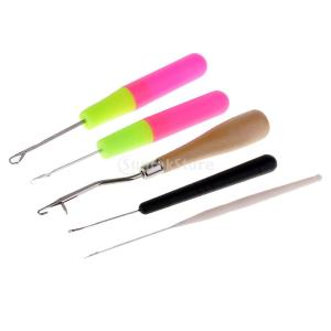 5ピース ラッチ フック かぎ針 編み針 かつら/マイクロ編組