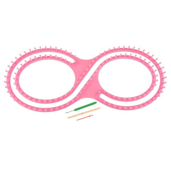 8シェイプ 編み機 手芸道具セット ニットクイックルーム ツール付き 全2色 - ピンク