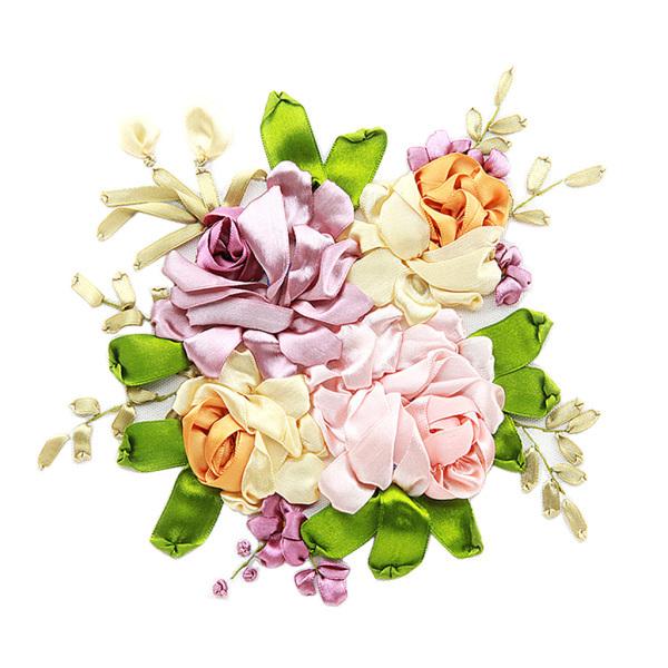 リボン刺繍キットDIYフラワーペインティングキットスタンプクロスステッチ05