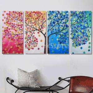 DIY 5Dダイヤモンド絵画 4本 四季木 5D  ダイヤモンド絵画