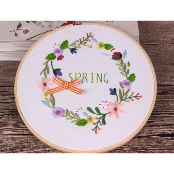 初心者のための型押し刺繍キットカラフルな花柄の家の装飾2