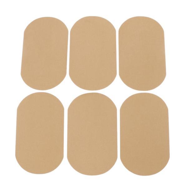 6pcsベルベットオーバルエルボーニーパッチリペアアップリケミシンスエードベージュ