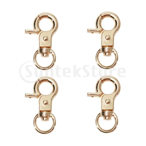 4ピース亜鉛合金ロブスター爪クラスプスイベルトリガークリップスナップフックゴールデン