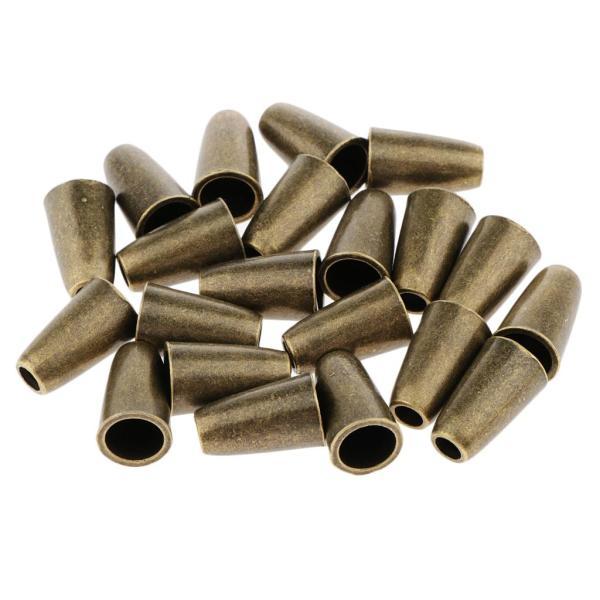 20個の金属ジッパープルエンドベルストッパー、リッドコードロックエンドブロンズなし