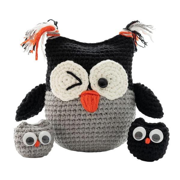 DIY DIY Owl  Crochet Kit Crocheting Craft , 黒