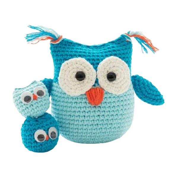 DIY DIY Owl  Crochet Kit Crocheting Craft , 青い