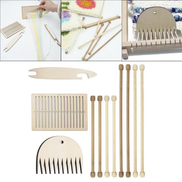 クリエイティブな木製織り機キット クラフト DIY 子供 大人 カーペット用