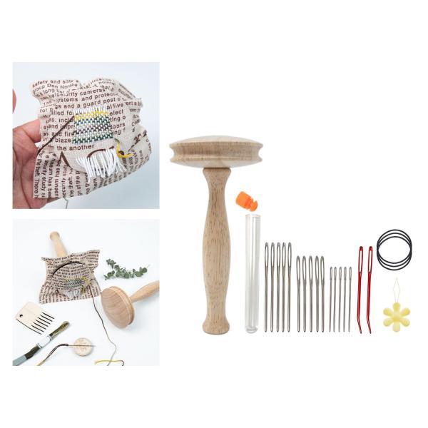 木製かがりきのこかがり用品セット DIY 編み物ツール 小さなきのこの形の裁縫道具 靴下 裁縫 バッ...