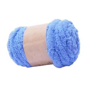 太い分厚い糸手編み DIY 重量糸スローラグ作り織りブルー