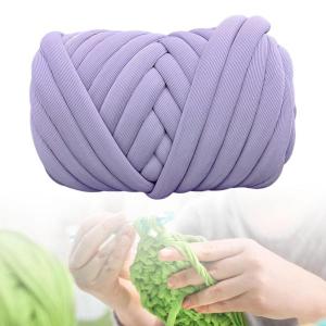 Chunky Yarn 62.3ft ウォッシャブル ジャンボ チューブラーヤーン マクラメスローピロー用 ライトパープル