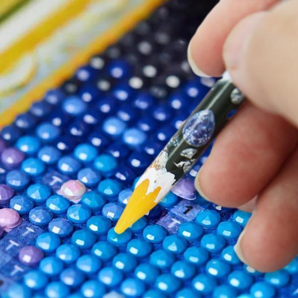 4 個のラインストーンピッカー GEM ピックアップツールクレヨン吸引点在ワックスペンネイルアートペ...