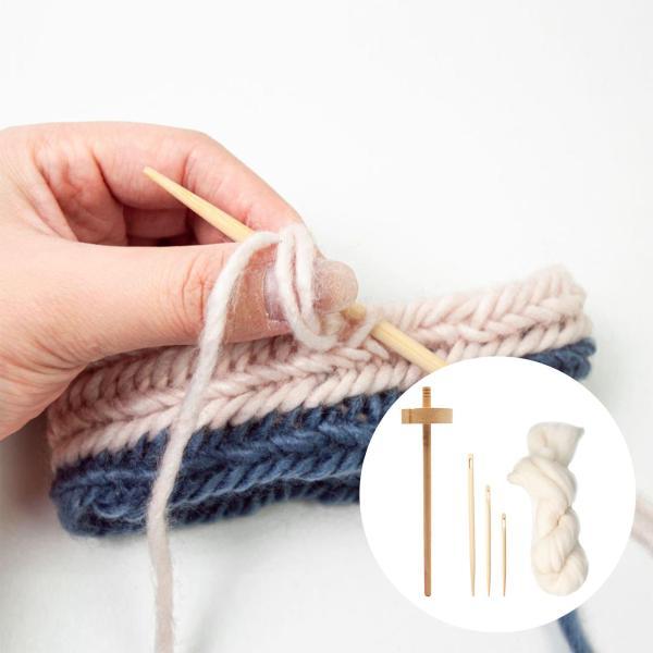 トップワールドロップスピンドル ウィービング用品 ウール付き 多目的ドロップスピンドルセット 手彫り...