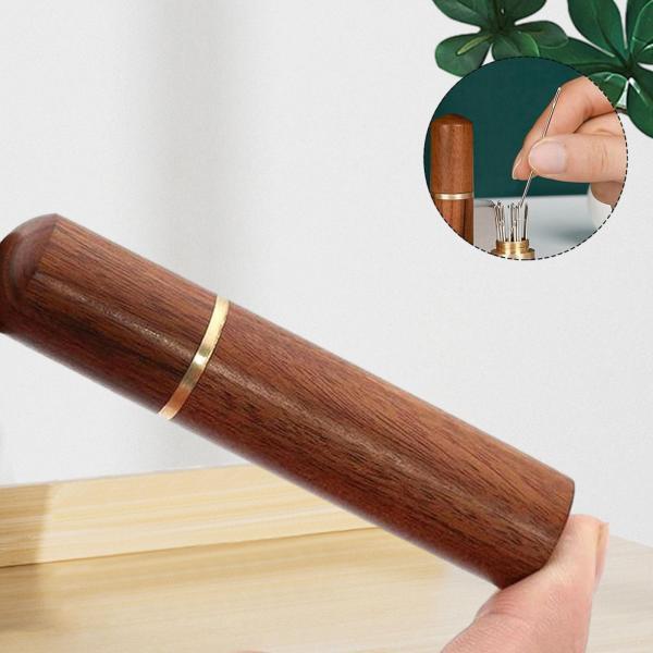 30x ラージアイ手縫いピン 木製収納ボックス付き シャープかがりタペストリーピン 縫いやすい刺繍ピ...