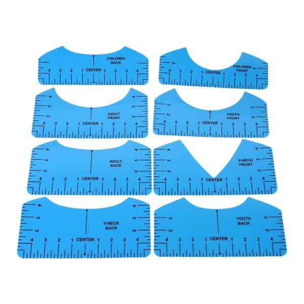8 個入り Tシャツ定規ガイド??キット、ビニールを中央に配置するための実用的で軽量、Vネック/ラウ...