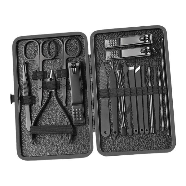 マニキュアネイルクリッパーセットネイルファイルシャープイヤーフィンガーネイル足指の爪18PCS