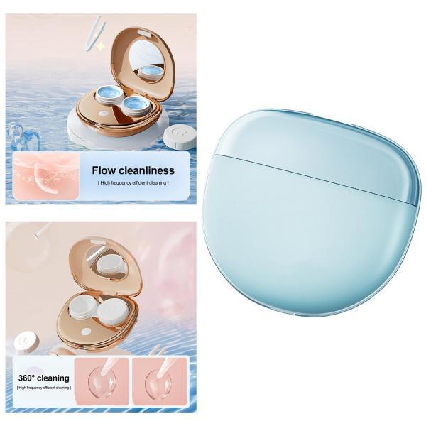 カラーコンタクトレンズブルー用ポータブル超音波コンタクトレンズクリーナーケース