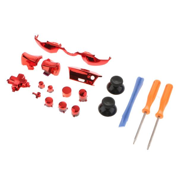 フルボタンセット Xbox One Eliteコントローラ対応 修理工具ドライバー付 赤