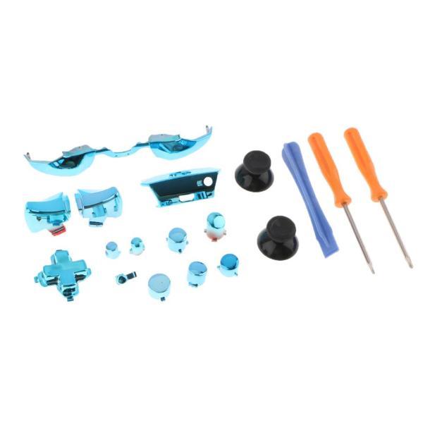 Xbox One Elite対応 交換用 フルボタンセット 修理工具ドライバー付 青