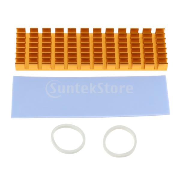 FLAMEER M.2 2280 D冷却キット ヒートシンク クーラー サーマルパッド付 アルミニウ...