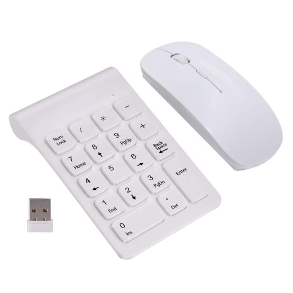 ラップトップデスクトップホワイト用マウス付き2.4Gテンキーキーパッド拡張機能