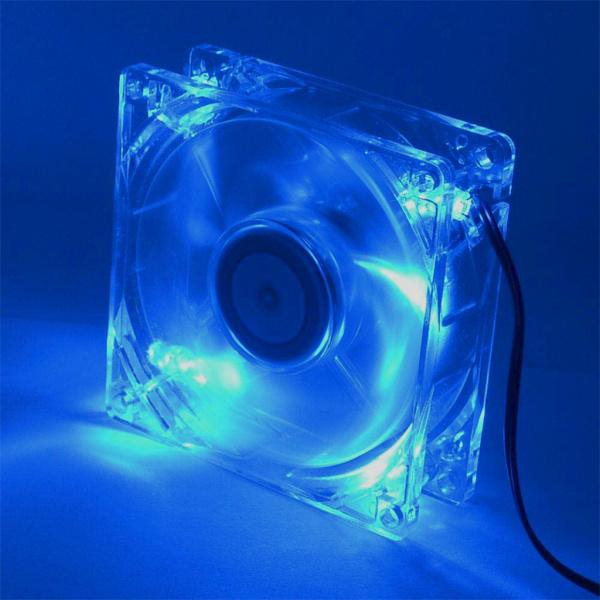 コンピューターファン4LED 80mm8025サイレントPCコンピューターケースクーラーファンブルー