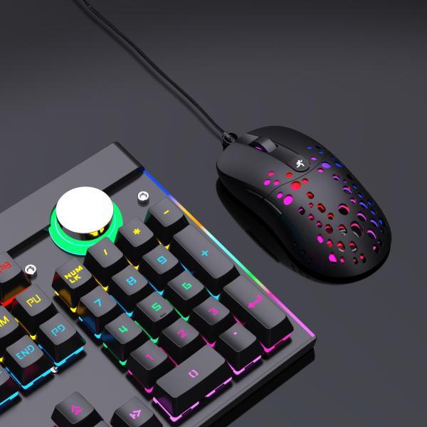 Rgbバックライトゲーミング光学式マウス有線中空デザイン8000 dpiゲーマーのため、超軽量