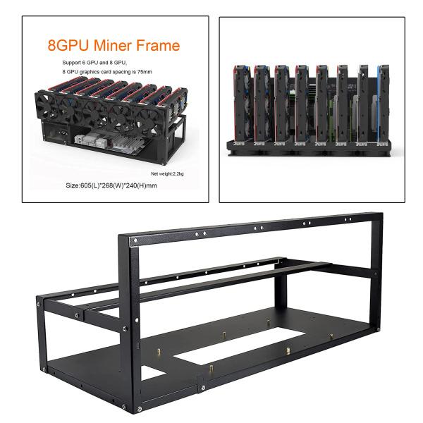 スチール 6/8 GPU マイニング リグ フレーム ラック、オープン エア オープン エア コンピ...