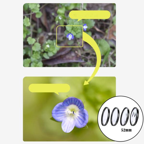 クローズアップフィルターキット+ 1 + 2 + 4 + 10デジタルカメラ用レンズセット52mm