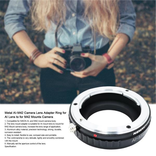 カメラレンズアダプターリングAI-M42ニコンAIからM42用のコンパクトなポータブルメタル