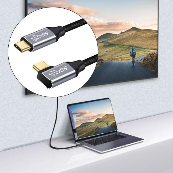 USBC延長ケーブル90度角度付き100WUSB 3.1（ラップトップコンピューター用）1m
