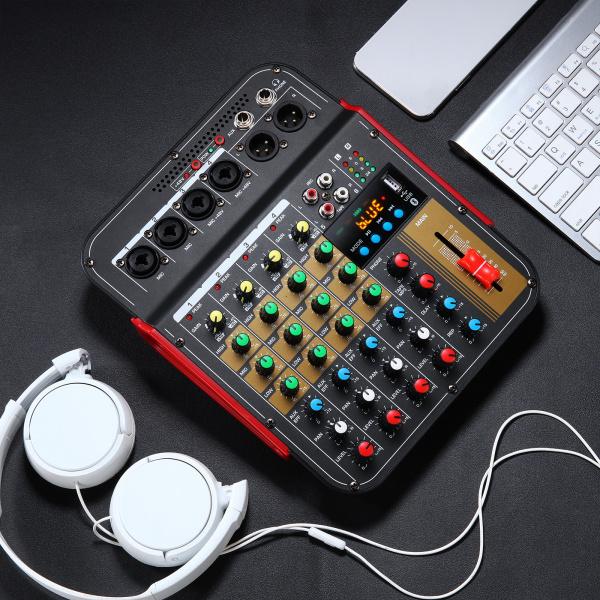 スタジオレコーディング歌唱パーティー用MG4ミニオーディオミキサーサウンドミキシングコンソール
