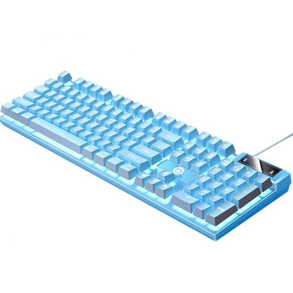 ゲームオフィスブルー用メカニカルゲーミングキーボードUSBLED照明