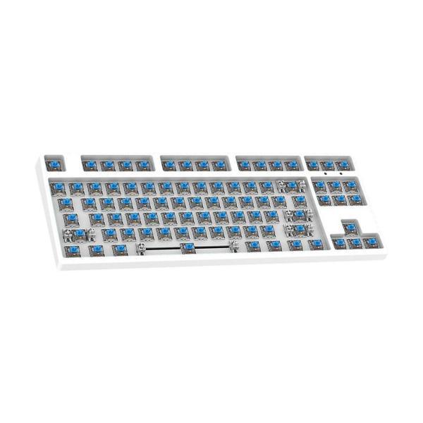 87キーDIYワイヤードメカニカルキーボードキット、PCパーツ用ブルースイッチ付きホワイト