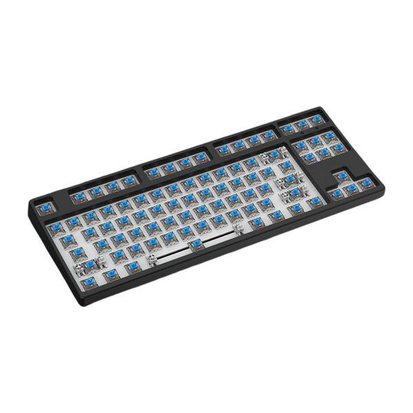 87キーDIYワイヤードメカニカルキーボードキット、PCパーツ用ブルースイッチ付きブラック