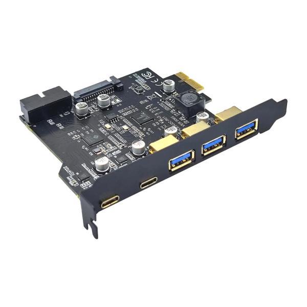 PCIe カード ハブ、Pcie USB  カード USB 3.0 2.0、1.1、双方向アダプタ ...