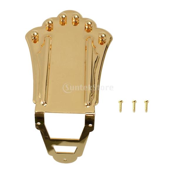 エレクトリックギター テールピース ブリッジ ネジ付き Archtop Jazzギター用 楽器パーツ