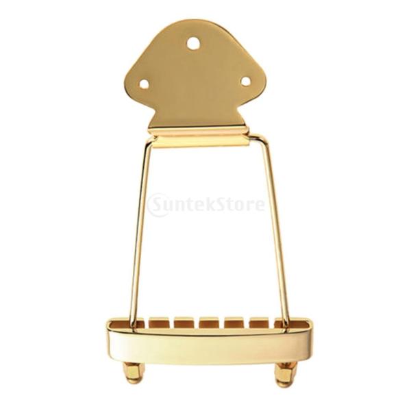 6弦ギター テールピース ブリッジ Archtopジャズギター用 交換パーツ 全2色 - ゴールデン