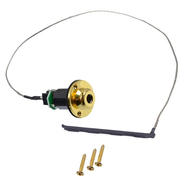 ゴールド ウクレレエンドピンピックアップ 6.35mmエンドピンジャックピックアップケーブル