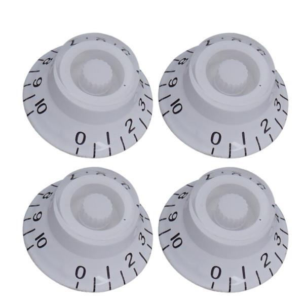 LPギターのための4xギター音量トーンコントロールノブホワイトブラックワード