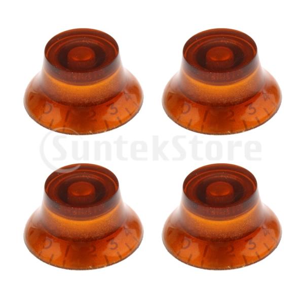 レスポールエレキギターの交換のための4本のシルクハットコントロールノブ